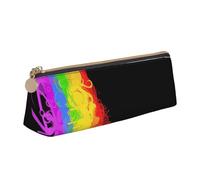 FUkker Astuccio per matite, astuccio per penne triangolari Astuccio portatile in pelle per ufficio scolastico,L'amore vince l'arcobaleno