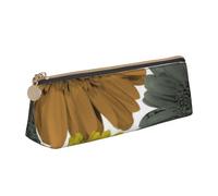 FUkker Astuccio per matite, astuccio per penne triangolari Astuccio portatile in pelle per ufficio scolastico,Colori moderni autunnali Gerbera Margherite floreali