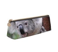 FUkker Astuccio per matite, astuccio per penne triangolari Astuccio portatile in pelle per ufficio scolastico,Koala sul ramo