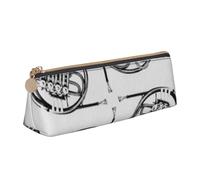 FUkker Astuccio per matite, astuccio per penne triangolari Astuccio portatile in pelle per ufficio scolastico,Quartetto di corno francese