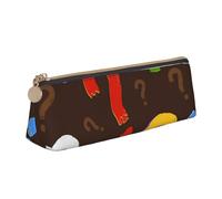 FUkker Astuccio per matite, astuccio per penne triangolari Astuccio portatile in pelle per ufficio scolastico,Punto interrogativo colorato