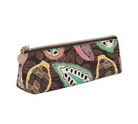 FUkker Astuccio per matite, astuccio per penne triangolari Astuccio portatile in pelle per ufficio scolastico,Baccello Di Cacao Colorato