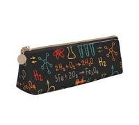 FUkker Astuccio per matite, astuccio per penne triangolari Astuccio portatile in pelle per ufficio scolastico,Esperimento di equazioni di chimica educativa