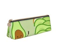 FUkker Astuccio per matite, astuccio per penne triangolari Astuccio portatile in pelle per ufficio scolastico,Avocado carino, pane tostato e uovo ficcato