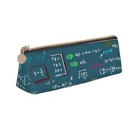 FUkker Astuccio per matite, astuccio per penne triangolari Astuccio portatile in pelle per ufficio scolastico,Formula matematica stampata