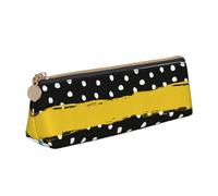 FUkker Astuccio per matite, astuccio per penne triangolari Astuccio portatile in pelle per ufficio scolastico,Punti a strisce