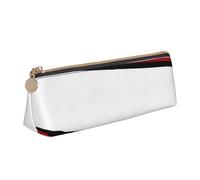 FUkker Astuccio per matite, astuccio per penne triangolari Astuccio portatile in pelle per ufficio scolastico,Design a strisce rosse bianche e nere