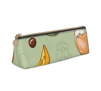 FUkker Astuccio per matite, astuccio per penne triangolari Astuccio portatile in pelle per ufficio scolastico,Avocado al formaggio broccoli Doodle