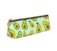 FUkker Astuccio per matite, astuccio per penne triangolari Astuccio portatile in pelle per ufficio scolastico,Simpatico avocado stampato