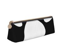 FUkker Astuccio per matite, astuccio per penne triangolari Astuccio portatile in pelle per ufficio scolastico,Amore della zampa dell'impronta del cane