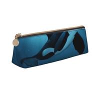FUkker Astuccio per matite, astuccio per penne triangolari Astuccio portatile in pelle per ufficio scolastico,L'Orca Sognatrice