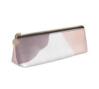 FUkker Astuccio per matite, astuccio per penne triangolari Astuccio portatile in pelle per ufficio scolastico,Cerchi acquerelli moderni con uva rosa e salvia