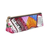FUkker Astuccio per matite, astuccio per penne triangolari Astuccio portatile in pelle per ufficio scolastico,Fiore di fisarmonica dell'acquerello rosa