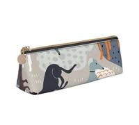 FUkker Astuccio per matite, astuccio per penne triangolari Astuccio portatile in pelle per ufficio scolastico,Levrieri carini