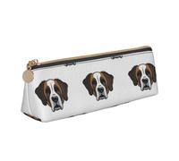 FUkker Astuccio per matite, astuccio per penne triangolari Astuccio portatile in pelle per ufficio scolastico,Cane San Bernardo