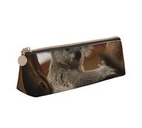 FUkker Astuccio per matite, astuccio per penne triangolari Astuccio portatile in pelle per ufficio scolastico,Koala carino sull'albero