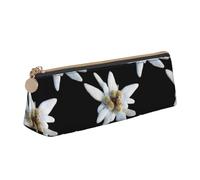 FUkker Astuccio per matite, astuccio per penne triangolari Astuccio portatile in pelle per ufficio scolastico,Leontopodium Edelweiss