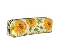 FUkker Astuccio portapenne, astuccio portapenne in pelle, astuccio portapenne, organizer per cancelleria, astuccio portapenne, Sorie di girasole fresco stampate