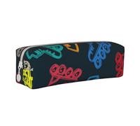 FUkker Astuccio portapenne, astuccio portapenne in pelle, astuccio portapenne, organizer per cancelleria, astuccio portapenne, Pattini colorati luminosi