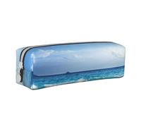 FUkker Astuccio portapenne, astuccio portapenne in pelle, astuccio portapenne, organizer per cancelleria, astuccio portapenne, L'oceano ondeggia la spiaggia dell'isola delle Seychelles nel tramonto