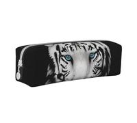 FUkker Astuccio portapenne, astuccio portapenne in pelle, astuccio portapenne, organizer per cancelleria, astuccio portapenne, Pupilla Blu Tigre Bianca