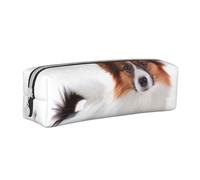 FUkker Astuccio portapenne, astuccio portapenne in pelle, astuccio portapenne, organizer per cancelleria, astuccio portapenne, Cane Papillon Lanuginoso