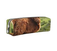 FUkker Astuccio portapenne, astuccio portapenne in pelle, astuccio portapenne, organizer per cancelleria, astuccio portapenne, Mucca divertente dell'altopiano