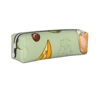 FUkker Astuccio portapenne, astuccio portapenne in pelle, astuccio portapenne, organizer per cancelleria, astuccio portapenne, Avocado al formaggio broccoli Doodle