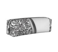 FUkker Astuccio portapenne, astuccio portapenne in pelle, astuccio portapenne, organizer per cancelleria, astuccio portapenne, Glam argento finto glitter