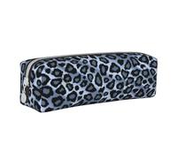 FUkker Astuccio portapenne, astuccio portapenne in pelle, astuccio portapenne, organizer per cancelleria, astuccio portapenne, Animale leopardo azzurro