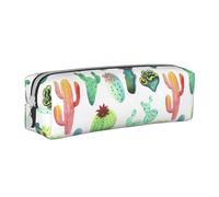 FUkker Astuccio portapenne, astuccio portapenne in pelle, astuccio portapenne, organizer per cancelleria, astuccio portapenne, Succulente del cactus dell'acquerello