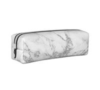 FUkker Astuccio portapenne, astuccio portapenne in pelle, astuccio portapenne, organizer per cancelleria, astuccio portapenne, Marmo glitter argento bianco grigio elegante elegante
