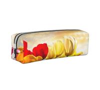 FUkker Astuccio portapenne, astuccio portapenne in pelle, astuccio portapenne, organizer per cancelleria, astuccio portapenne, Tramonto del fiore del tulipano