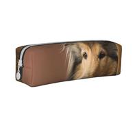 FUkker Astuccio portapenne, astuccio portapenne in pelle, astuccio portapenne, organizer per cancelleria, astuccio portapenne, Rough Collie Lassie Cani Grandi cani soffici Animali domestici