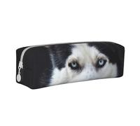 FUkker Astuccio portapenne, astuccio portapenne in pelle, astuccio portapenne, organizer per cancelleria, astuccio portapenne, Il bel cane dalla faccia di Husky divertente