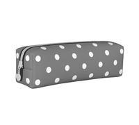 FUkker Astuccio portapenne, astuccio portapenne in pelle, astuccio portapenne, organizer per cancelleria, astuccio portapenne, Pois bianchi grigi