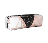 FUkker Astuccio portapenne, astuccio portapenne in pelle, astuccio portapenne, organizer per cancelleria, astuccio portapenne, Triangolo geometrico in marmo oro rosa