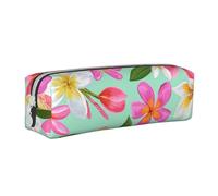 FUkker Astuccio portapenne, astuccio portapenne in pelle, astuccio portapenne, organizer per cancelleria, astuccio portapenne, Plumeria floreale dei fiori tropicali dell'acquerello