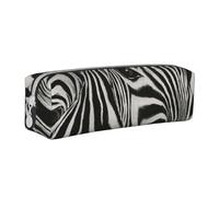 FUkker Astuccio portapenne, astuccio portapenne in pelle, astuccio portapenne, organizer per cancelleria, astuccio portapenne, Strisce zebrate stampate in bianco e nero
