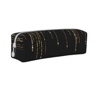 FUkker Astuccio portapenne, astuccio portapenne in pelle, astuccio portapenne, organizer per cancelleria, astuccio portapenne, Frangia glitter scintillante oro nero