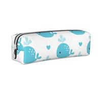 FUkker Astuccio portapenne, astuccio portapenne in pelle, astuccio portapenne, organizer per cancelleria, astuccio portapenne, Simpatiche balene blu
