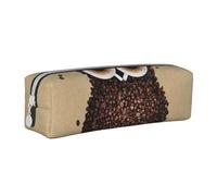FUkker Astuccio portapenne, astuccio portapenne in pelle, astuccio portapenne, organizer per cancelleria, astuccio portapenne, Gufo del chicco di caffè