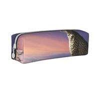 FUkker Astuccio portapenne, astuccio portapenne in pelle, astuccio portapenne, organizer per cancelleria, astuccio portapenne, Ghepardo che si affaccia sulla savana con il cielo al tramonto
