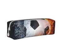 FUkker Astuccio portapenne, astuccio portapenne in pelle, astuccio portapenne, organizer per cancelleria, astuccio portapenne, Pallone da calcio sull'acqua del fuoco