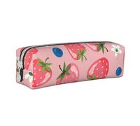 FUkker Astuccio portapenne, astuccio portapenne in pelle, astuccio portapenne, organizer per cancelleria, astuccio portapenne, Bella fragola rosa