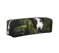 FUkker Astuccio portapenne, astuccio portapenne in pelle, astuccio portapenne, organizer per cancelleria, astuccio portapenne, Border Collie Stone Dolce Marrone Cani Animali Domestici