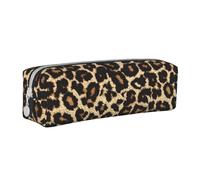 FUkker Astuccio portapenne, astuccio portapenne in pelle, organizer per cancelleria, disegno leopardato