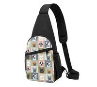 FUkker Borsa a tracolla, borsa a tracolla in diagonale borsa da viaggio per escursionismo borsa a tracolla borsa da giorno unisex,Cane modello ritratti Bulldog francese
