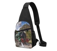 FUkker Borsa a tracolla, borsa a tracolla in diagonale borsa da viaggio per escursionismo borsa a tracolla borsa da giorno unisex,Treno a vapore