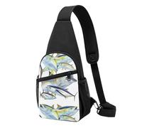 FUkker Borsa a tracolla, borsa a tracolla in diagonale borsa da viaggio per escursionismo borsa a tracolla borsa da giorno unisex,Tonno
